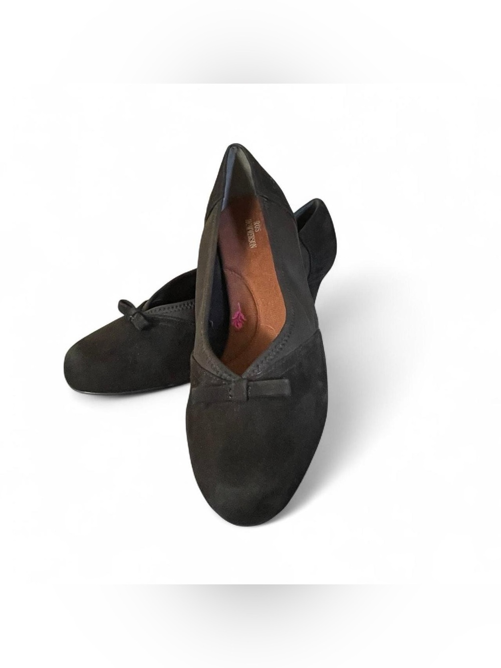 Ros Hommerson Harpar Comfort Pumps Black Suede Neoprene Block Heel Size 9WW
